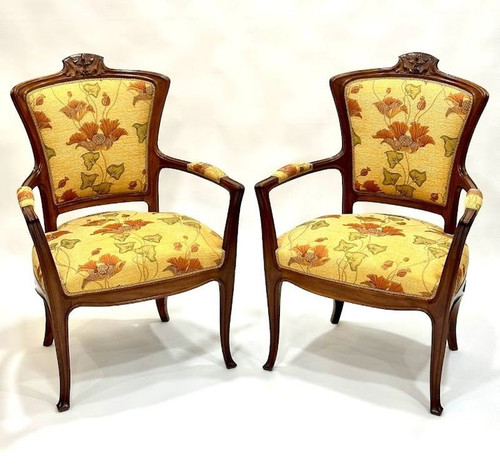 Art Nouveau Living Room Set “Ginkgo Biloba”