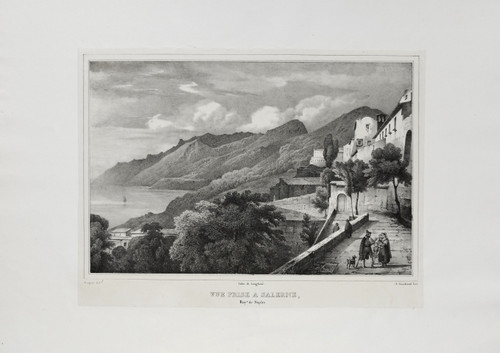  Italien Ansicht Von Salerno Lithographie Nach Jules Coignet 19.