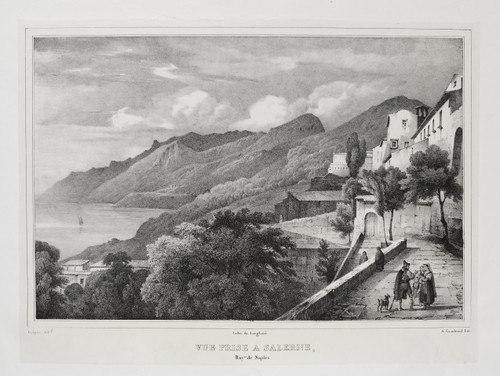  Italien Ansicht Von Salerno Lithographie Nach Jules Coignet 19.