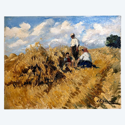 Louis Edouard Garrido Oil On Isorelle Haystacks