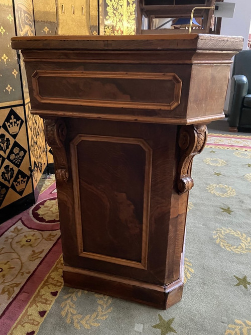 Oak and walnut store counter