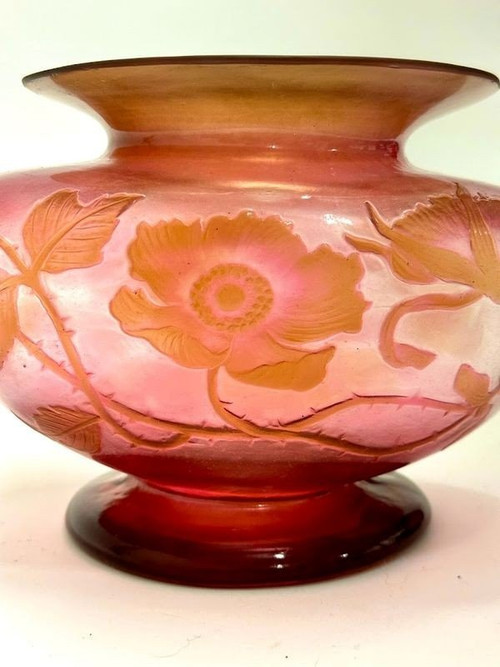 Henri Muller à Croismare Vase Art Nouveau "Aux Roses"