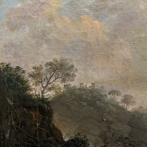 Huile Sur Toile XVIIIème Dans Le Goût d'Hubert Robert