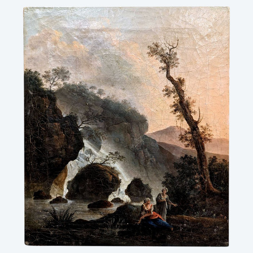 Huile Sur Toile XVIIIème Dans Le Goût d'Hubert Robert