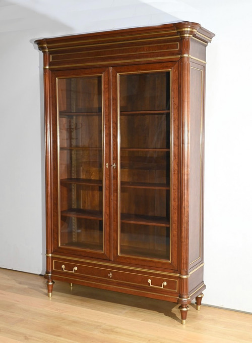 Large mahogany bookcase, Louis XVI style - Mid-19th century