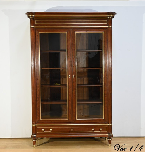 Large mahogany bookcase, Louis XVI style - Mid-19th century