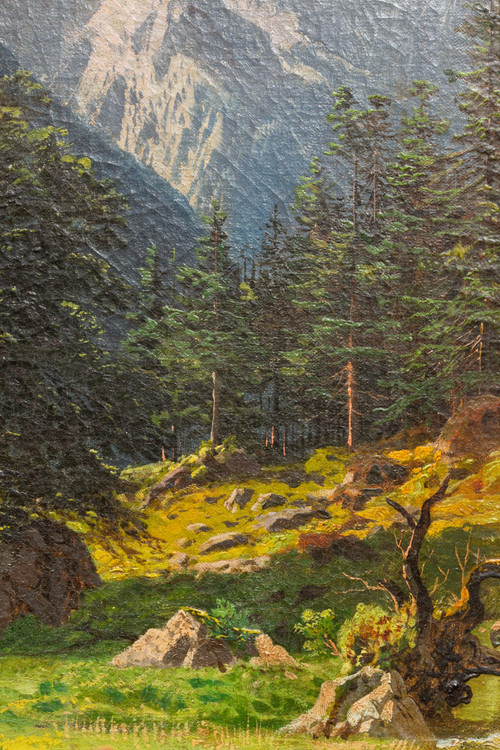 Obersee par François Roffiaen (1820-1898) Huile sur toile