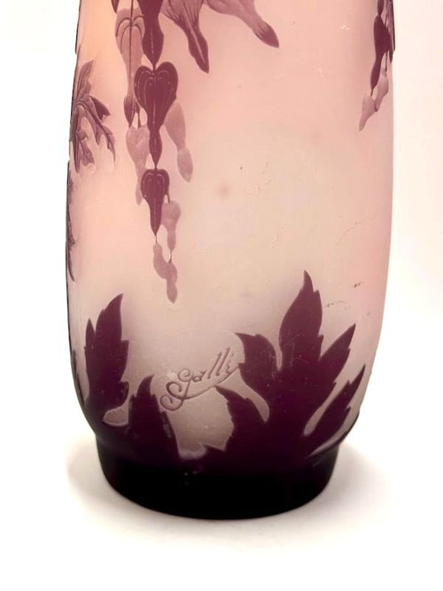 Emile Gallé Vase Art Nouveau  "Cœurs De Marie"