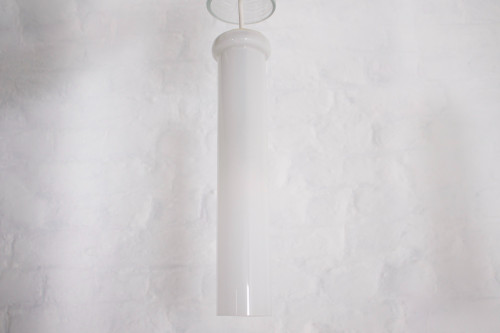 Doria suspension fixtures in frosted glass.