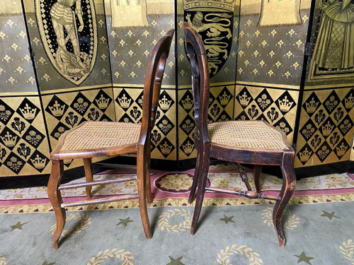 7 Louis Philippe Chairs In Cannage