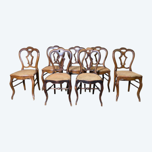 7 Louis Philippe Chairs In Cannage