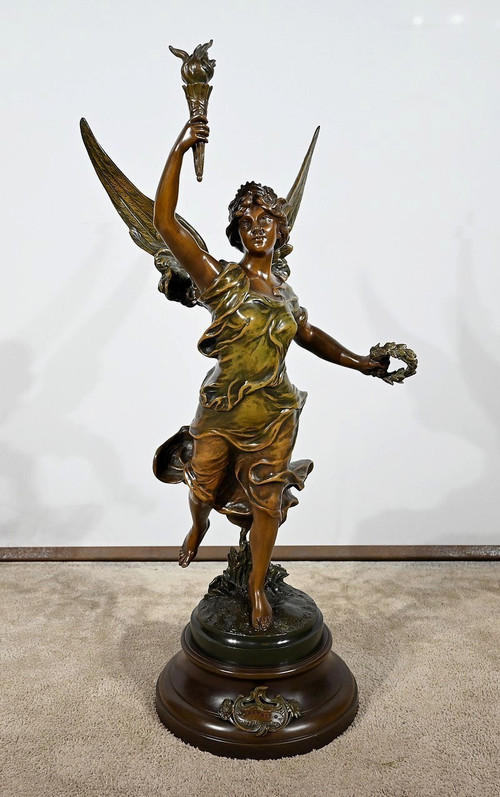 Importante scultura in Regula, "La Patrie" firmata Ferville Suan - Fine XIX secolo