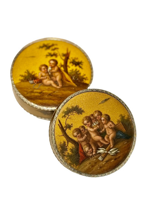 Boite Ronde à Décors De Putti, époque Louis XVI