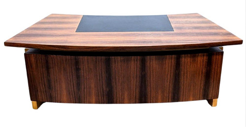 Large Presidential Desk with Box Art Deco Style 1930 from 1950 in Rosewood