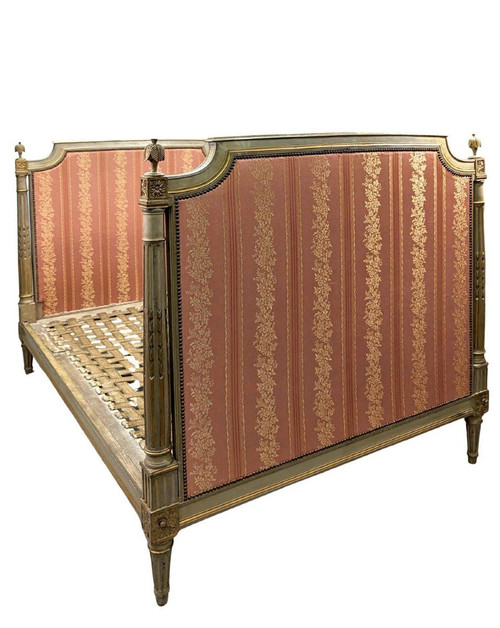 Louis XVI Lacquered Bed from the 18th Century Mounted with Bottom Pulls