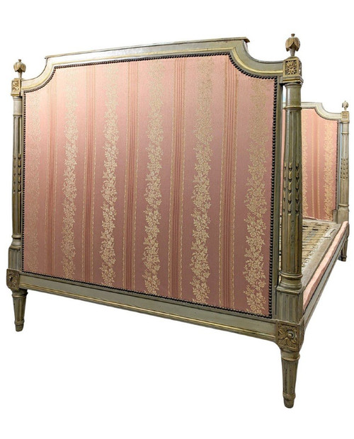 Louis XVI Lacquered Bed from the 18th Century Mounted with Bottom Pulls