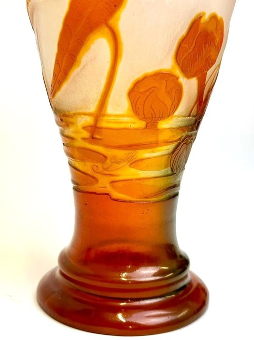 Vaso acquatico Art Nouveau Emile Gallé "A La Libellule"