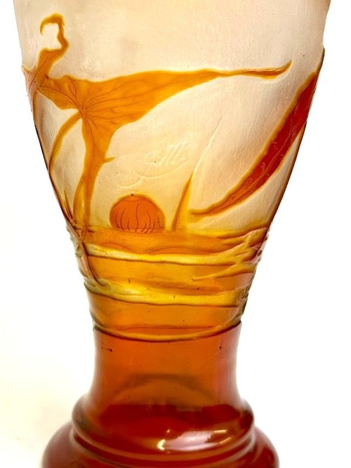 Vaso acquatico Art Nouveau Emile Gallé "A La Libellule"