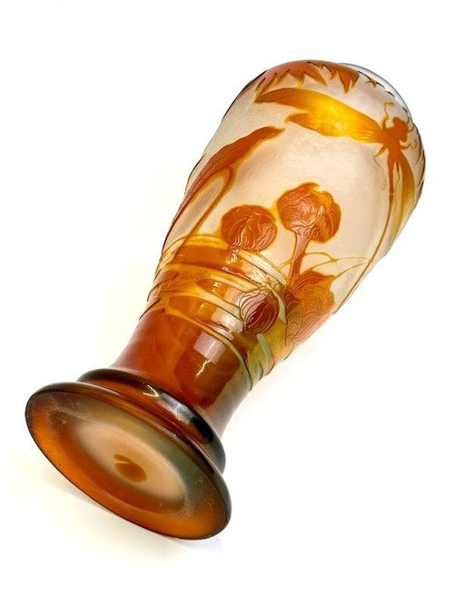 Vaso acquatico Art Nouveau Emile Gallé "A La Libellule"