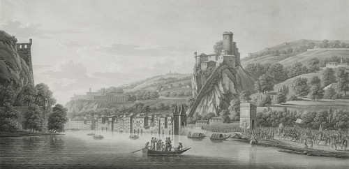 Lyon Vue Du Fort De Pierre-Cise Gravure 19ème