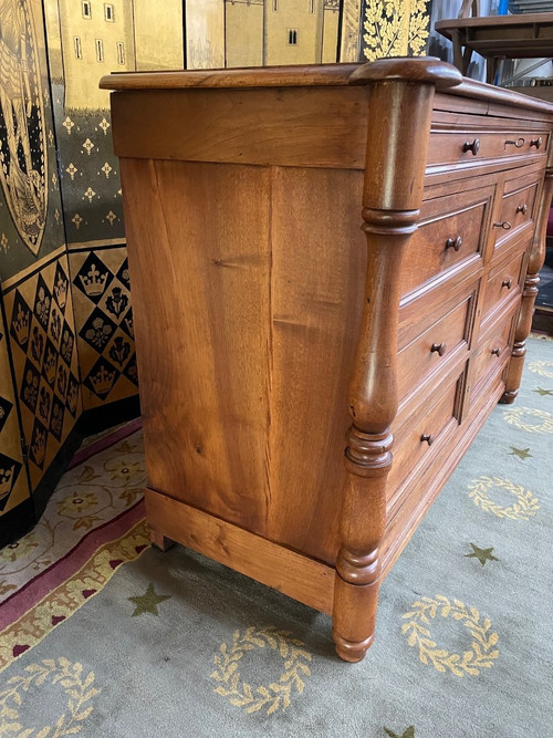 Empire walnut chest of drawers