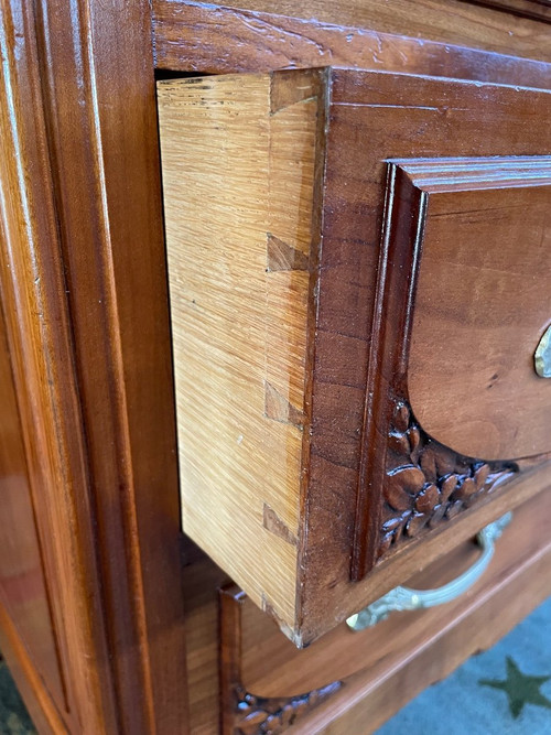 Art Nouveau cherrywood chest of drawers