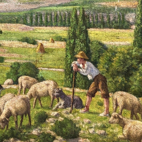 Olio Su Tela Scena Pastorale Scuola Provenzale Rémy Mayan (1877-1961)