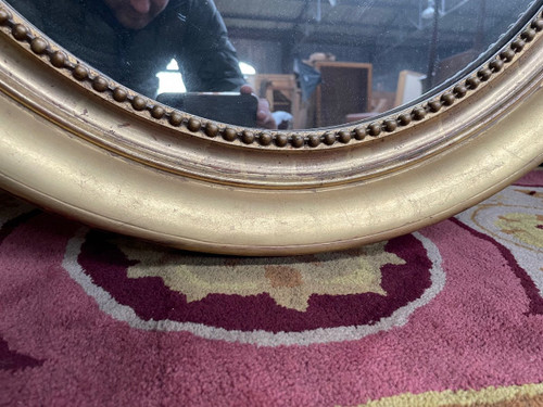 Louis XVI Oval Gold Leaf Mirror