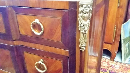 Transition Style Commode In Marquetry Mid 19th Century