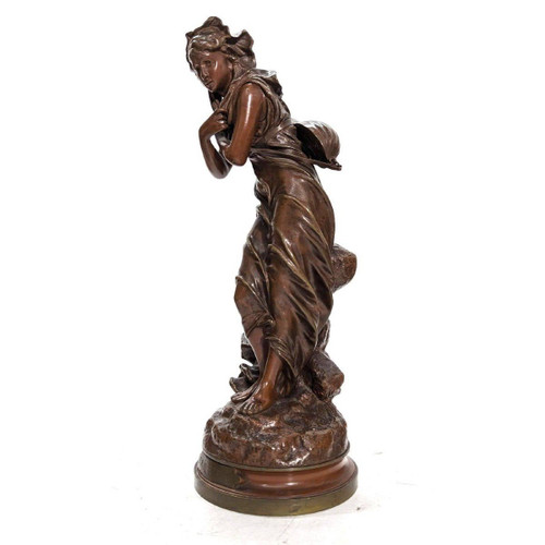 La Frileuse By Eutrope Bouret Bronze with Chocolate Patina