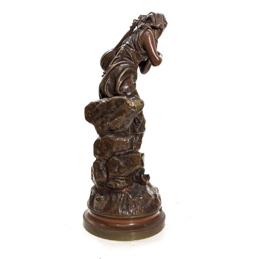 La Frileuse By Eutrope Bouret Bronze with Chocolate Patina