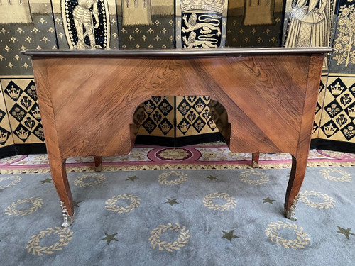 Louis XV Style Flat Desk - Transition In Marquetry