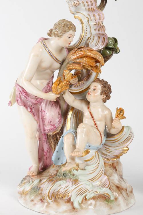 MEISSEN PAIR OF CANDLE HOLDERS LATE 19TH CENTURY