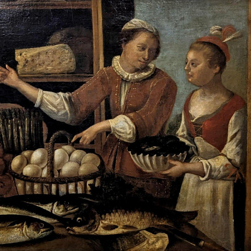 Genre Scene Character In A Pantry Dutch Painting Late 17th Century