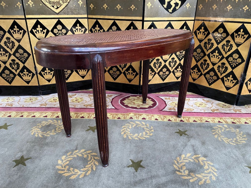 Art Deco Piano Bench In Cannage