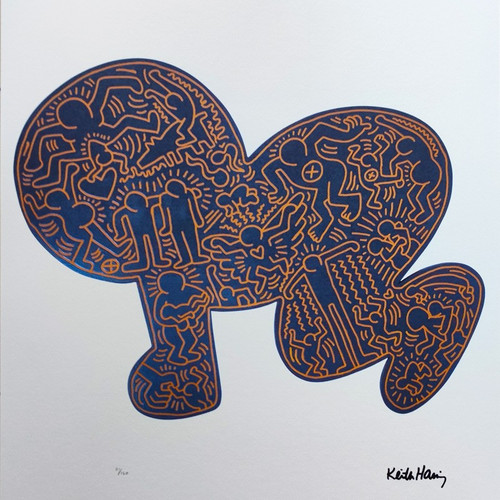 1990s Original Gorgeous Keith Haring Limited Edition Lithograph