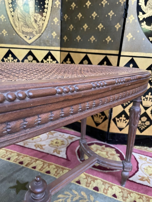 Louis XVI style piano bench in canework