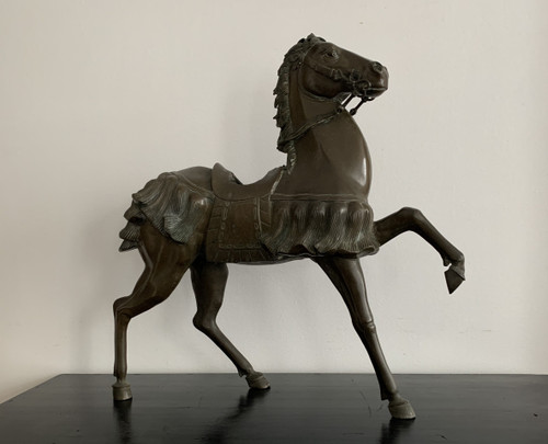 Large 18th Century Bronze Horse Forming Perfume Burner