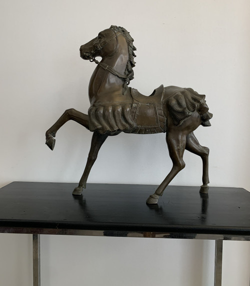 Large 18th Century Bronze Horse Forming Perfume Burner