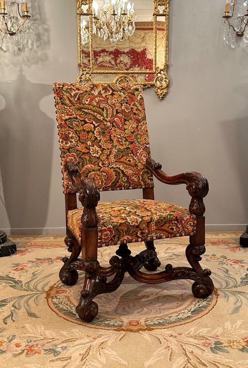 Louis XIV Style Ceremonial Armchair from the 19th Century