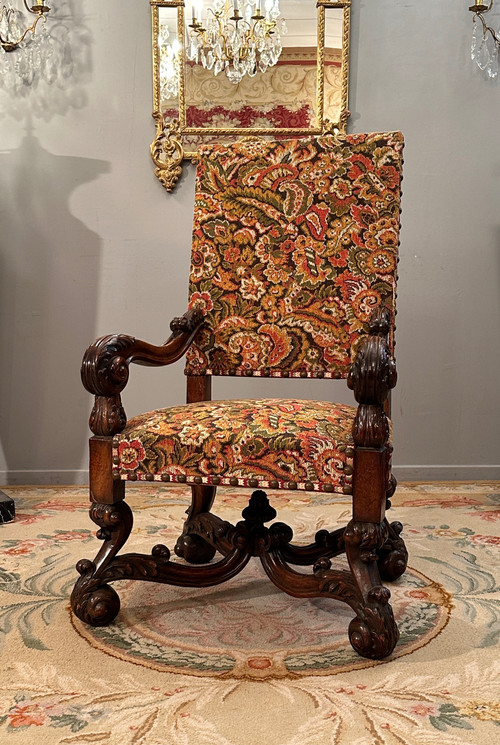 Louis XIV Style Ceremonial Armchair from the 19th Century