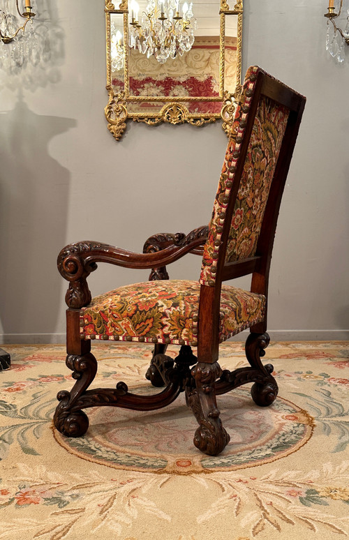 Louis XIV Style Ceremonial Armchair from the 19th Century