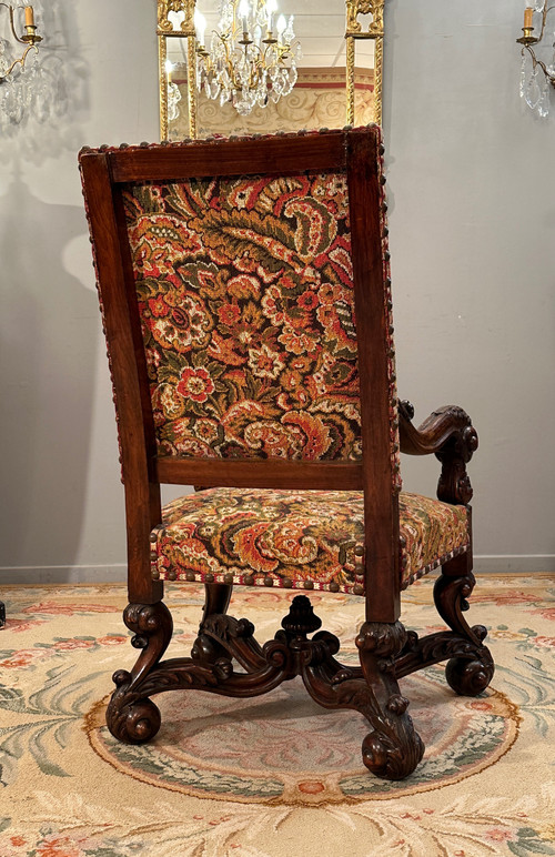 Louis XIV Style Ceremonial Armchair from the 19th Century