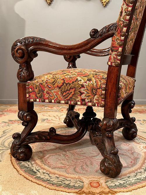 Louis XIV Style Ceremonial Armchair from the 19th Century