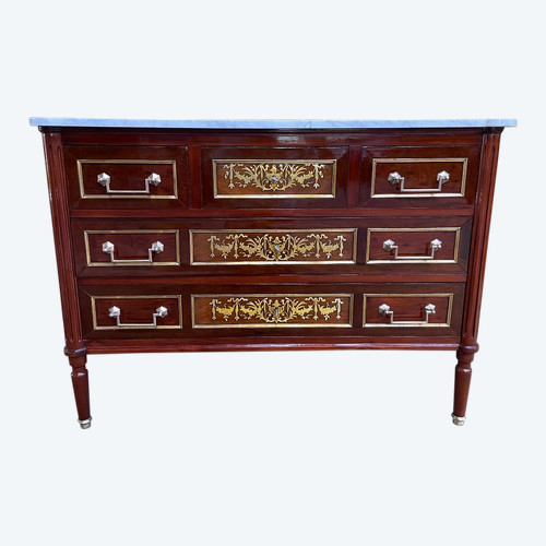 Louis XVI Style Mahogany And Amaranth Chest Of Drawers