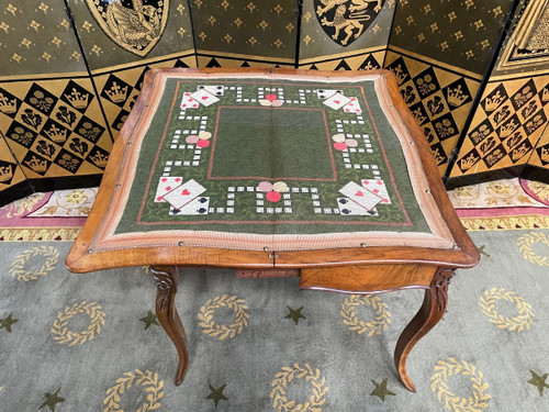 Louis XV walnut games table