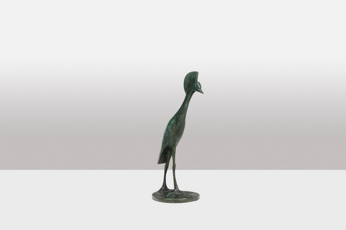 François Pompon. “Crowned Crane on the move”, bronze, 2006 print.