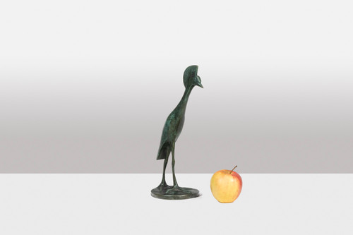 François Pompon. “Crowned Crane on the move”, bronze, 2006 print.