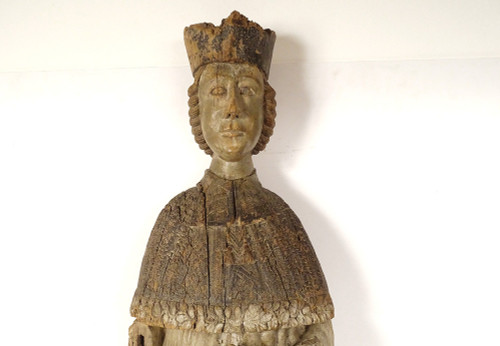 Statue Religieuse Bois Sculpté Polychrome Saint-Yves Avocat Bretagne XVIIè