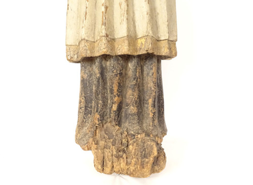 Statue Religieuse Bois Sculpté Polychrome Saint-Yves Avocat Bretagne XVIIè